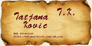 Tatjana Ković vizit kartica